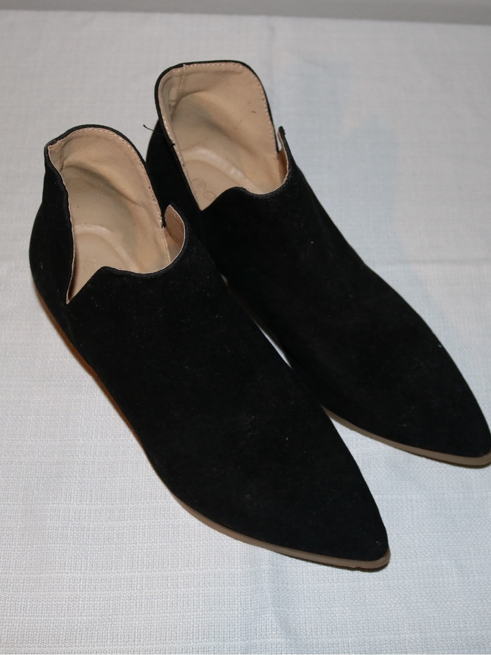 Mata Black Suede Ankle Boots • Chic Pointed-Toe Cutout Booties